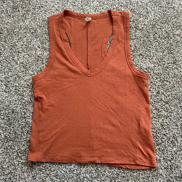 Free People Intimately rust orange cotton crop tank top size S - Picture 5 of 11